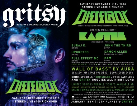 Dieselboy & Kastle @ Gritsy! Saturday, December 11th, 2010!