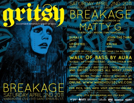 GRITSY w/ BREAKAGE & MATTY G [4/2 @ WHL]!