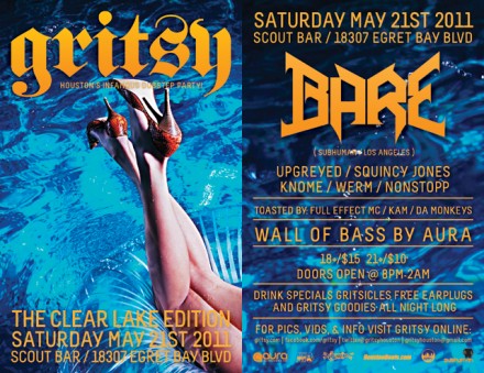 GRITSY w/ BARE! CLEAR LAKE EDITION [SAT / MAY 21ST]