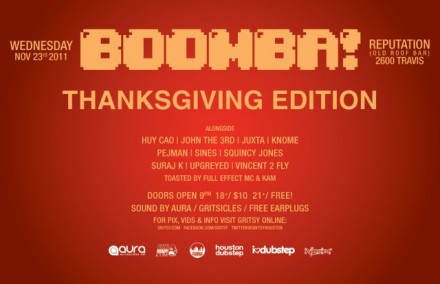 Boomba @ Reputation! Thanksgiving Edition [Wednesday, Nov 23th]