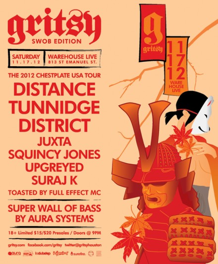 GRITSY SWOBPLATE EDITION w/ DISTANCE, TUNNIDGE & DISTRICT  SATURDAY, NOVEMBER 17TH @ WAREHOUSE LIVE!