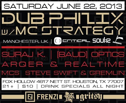 FRENZI w/ DUB PHIZIX & STRATEGY! SATURDAY, JUNE 22ND @ FOX HOLLOW!